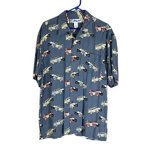 Utility Brand Button Shirt With Woody Wagon Surf Boards M
